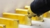 Russia -- Gold bars at the Krastsvetmet plant